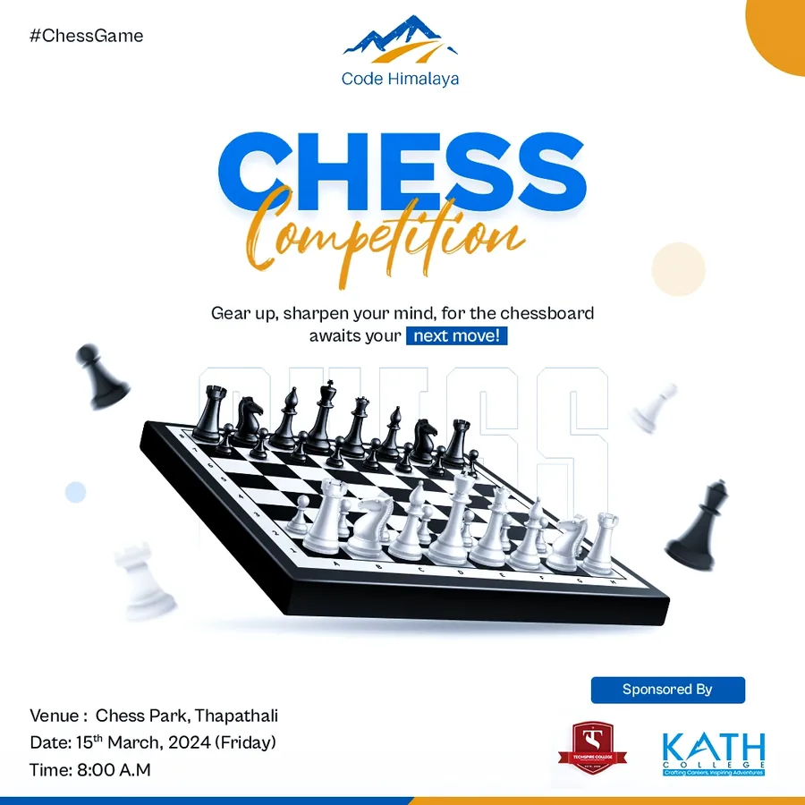 Chess competition event poster — Code Himalaya